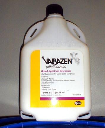 Extra-label Albendazole Use in Goats 6 ml/100 lb orally (2X sheep dose) 8 ml/100 lb orally (2X cattle