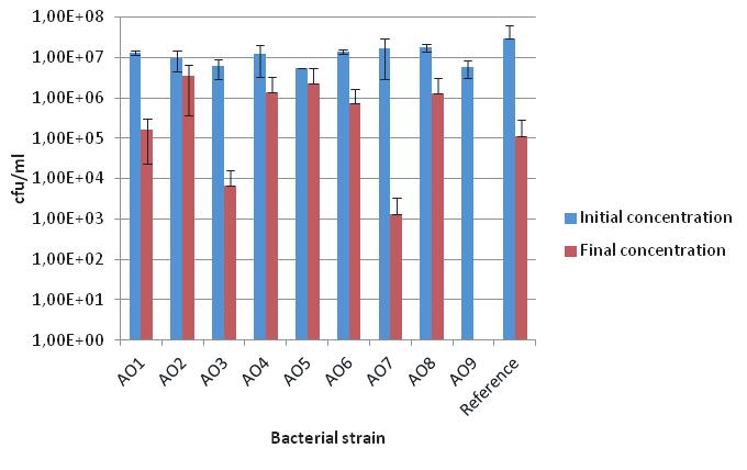 antimicrobial effect of L-Mesitran Ointment. Figure 4. A semi-quantitative assessment of the number of recoverable E. coli after 24 hour treatment with L-Mesitran Ointment.