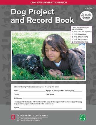 201 Dog Project and Record Book Use the 2017 copyright edition The 2017 is the only version that should be in your county Extension office