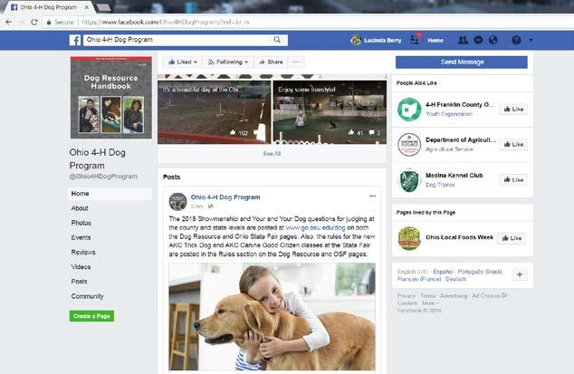 Find Us on Facebook! Ohio 4-H Dog Program Facebook Page https://www.facebook.