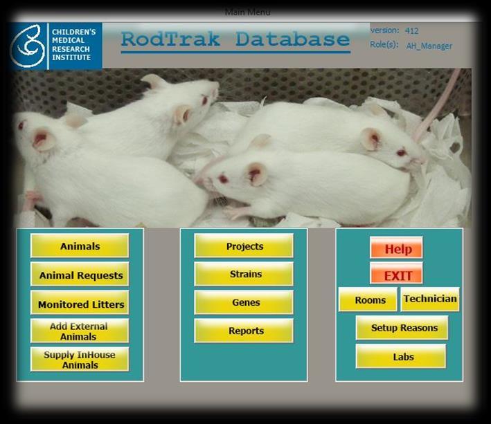 in-house database to record all animal procedures