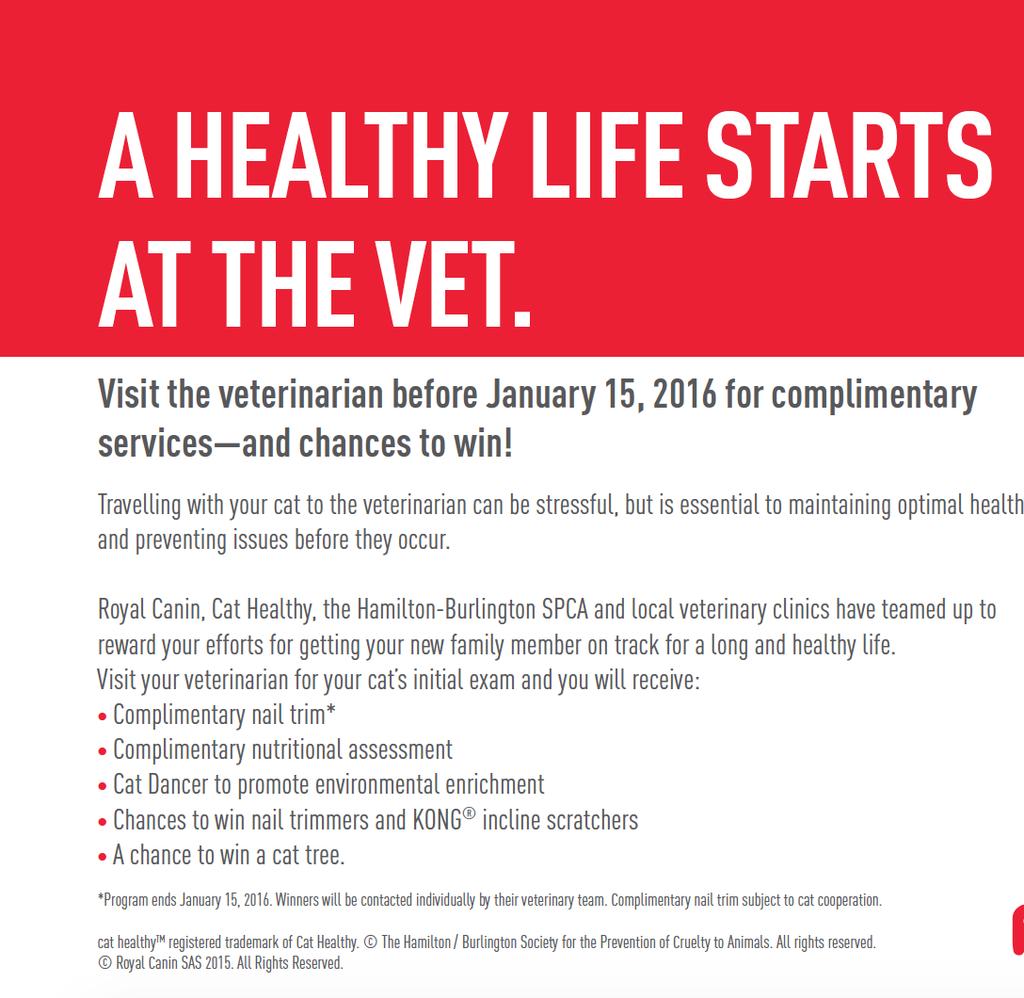 PET PARENT INCENTIVES FOR FIRST VET VISIT Complimentary nail trim Complimentary nutritional