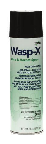 It can be applied to insect nests outdoors and indoors with a powerful jet spray that reaches up to 20 feet.