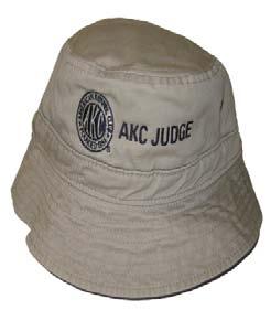 The Judges Store All Weather Jacket Bucket Hat Micro line fabric with zippered pockets, Khaki with Navy embroidered AKC