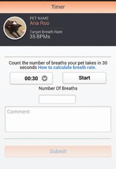 List view: If your dog s breath rate is above the target rate, you will see a warning icon.