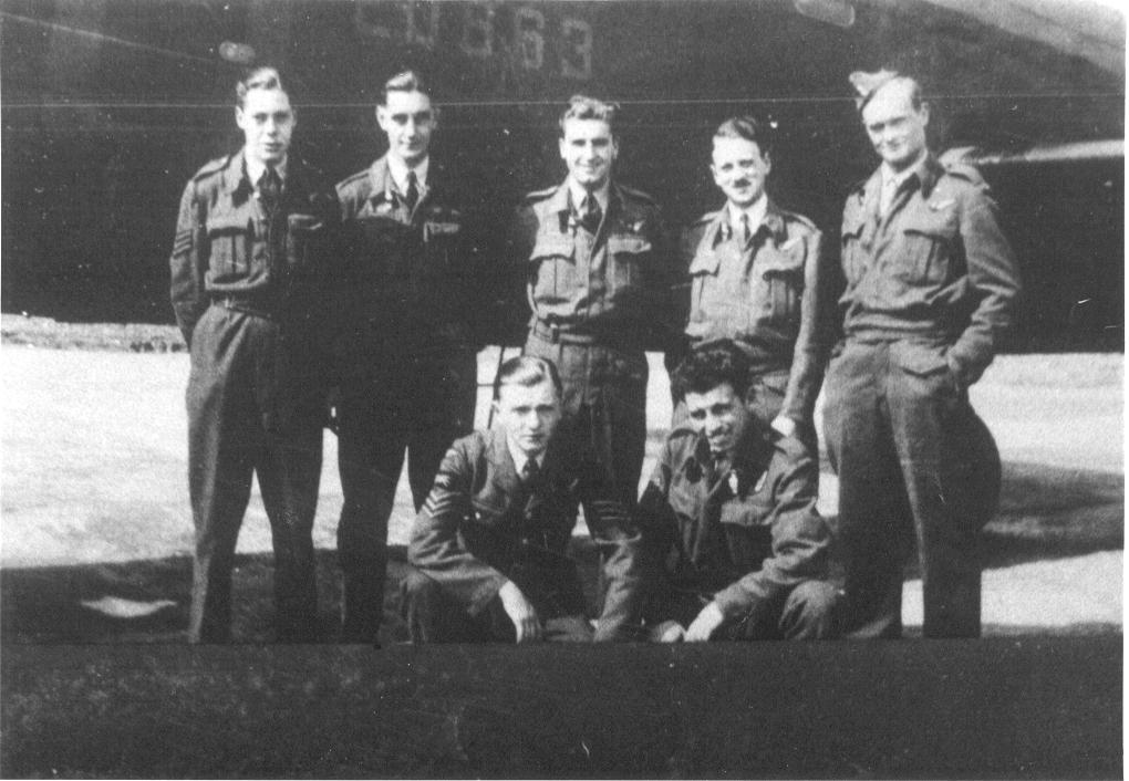 When we arrived at the unit our crew consisted of five members but as we were destined to fly Lancasters, which had a crew of seven, we had to acquire a Flight Engineer and a Mid-upper Gunner.