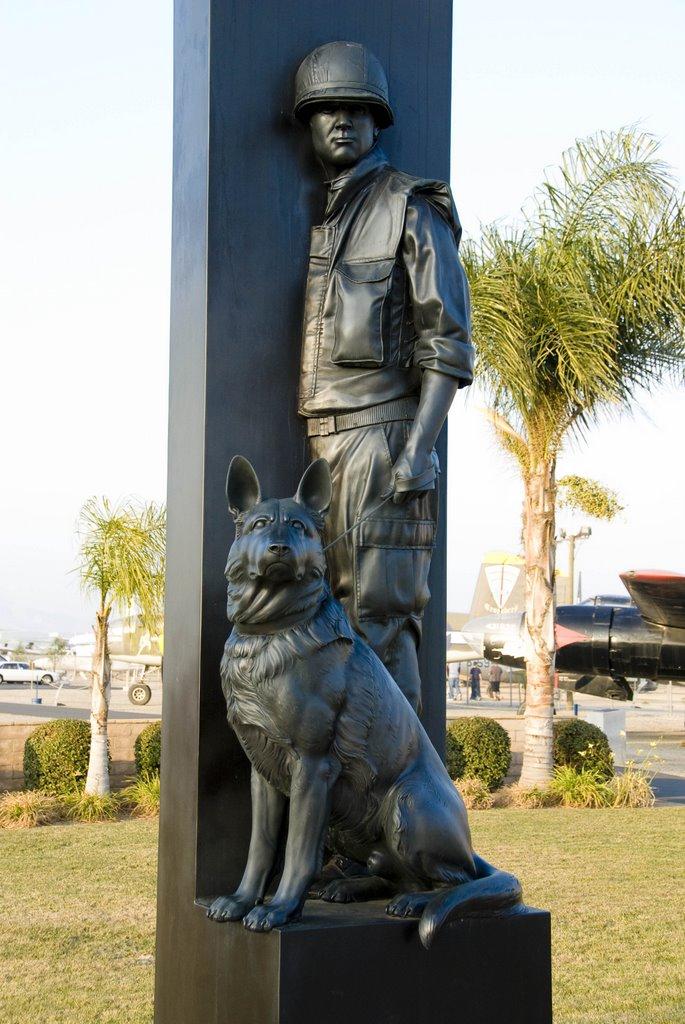 Two of these bronze statues were dedicated in 2000 after installation at March Field Air Museum in Riverside, Calif., and at the National Infantry Museum in Ft. Benning, Ga.