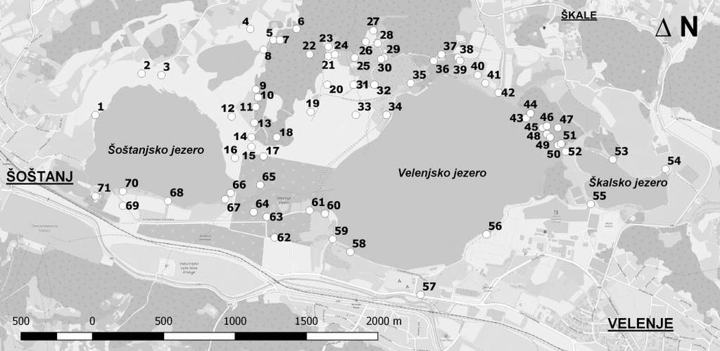 48 nja BOLČIN et al.: Observations of amphibian, reptile and some mammal species... / SHOT COMMUNICTION Figure 1. Localities of all species observed (see Tab. 1).