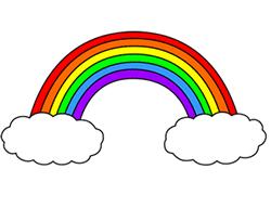 e. About rainbow Teacher shows rain bow picture