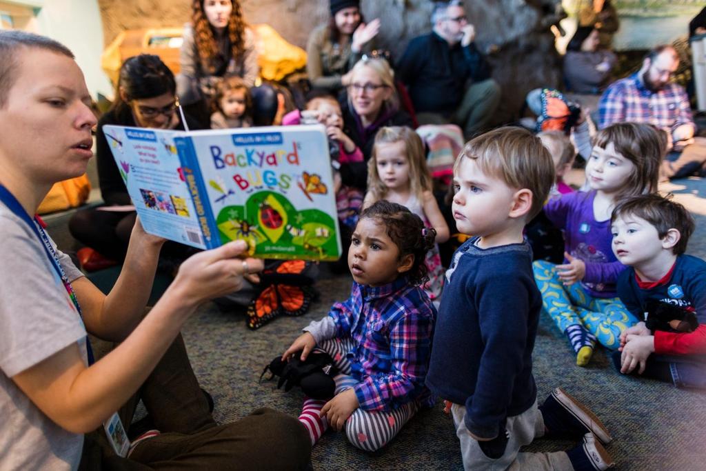 Sometimes there is story time in the Hands on Habitat.