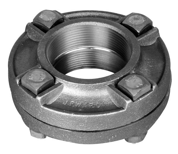 ST IRON EXTR HEVY FLNGE UNION LSS 250 Flange ia. Overall Height (min) Hub (min) of Flange (min) Number of olt Holes olt Hole Size olt ircle ia. olts Length of olts *2 5.50 1.06 3.25 0.81 5 0.56 4.