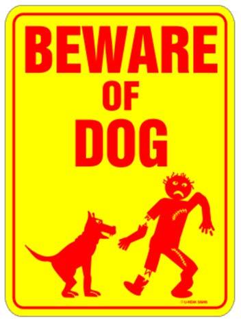 Beware of Dog Read the Signs Rattle Gate & Call Out Approach with Caution