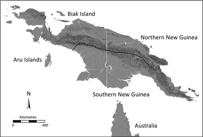 318 D. J. D. NATUSCH AND J. A. LYONS FIG. 1. Geographic distribution of the five populations of Green Pythons examined in the present study.
