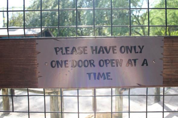 When we open the door, we will see a second door. We can only have one door open at a time.