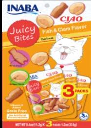 continue to grow. NEW from Inaba Juicy Bites. Cute shaped cat treats.