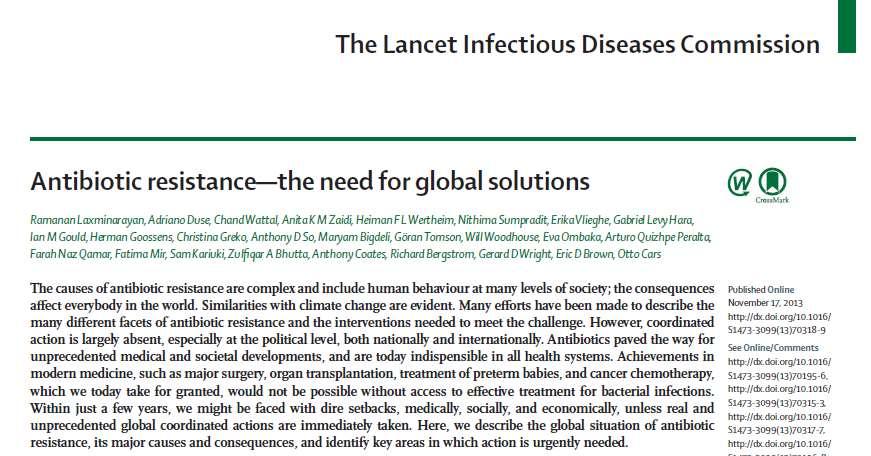 Massive global increases in AMR Excellent summary of current situation