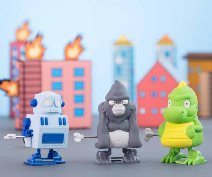 Walking Erasers Walking monsters made from rubber