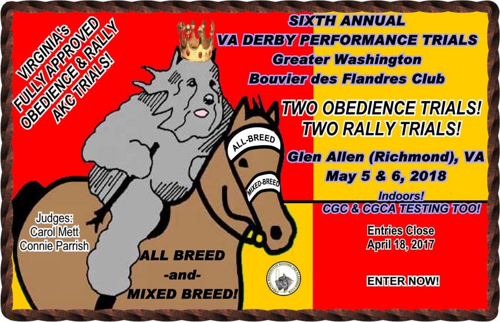 All Breed / Mixed Breed OBEDIENCE & All Breed / Mixed Breed RALLY TRIALS INCLUDING PREFERRED