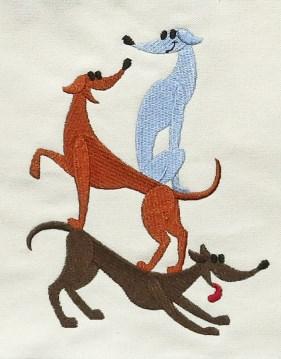 embroidered with 3 greyhounds, perfect for your