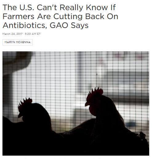 to stop producers from just switching to still-allowed use of the same drugs, and dosages in feed, for unlimited duration, as prevention The GAO says the FDA isn t collecting data on antibiotic use