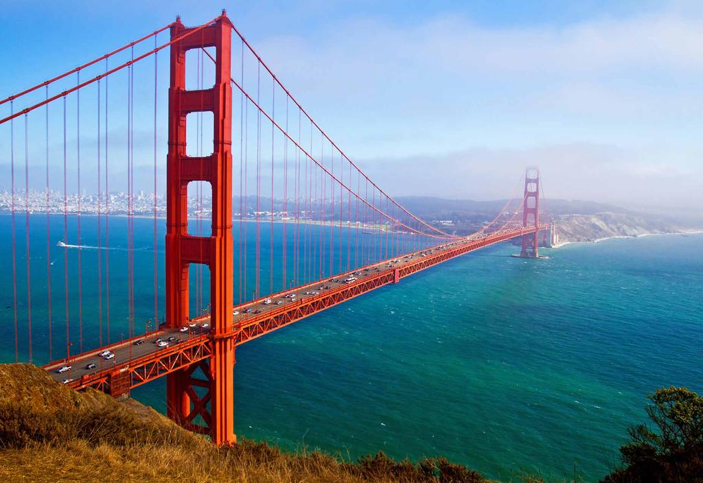 46 words THE GOLDEN GATE BRIDGE The Golden Gate Bridge is a big orange bridge in California.