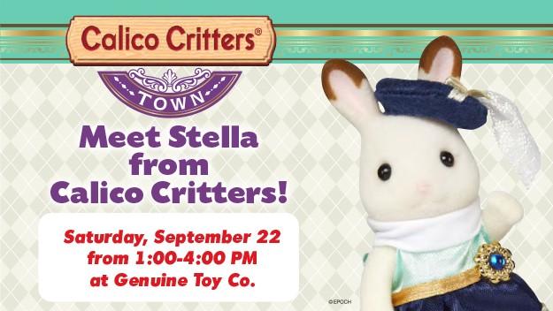 Bring a camera to have your picture taken with the Calico Critter mascot, Stella