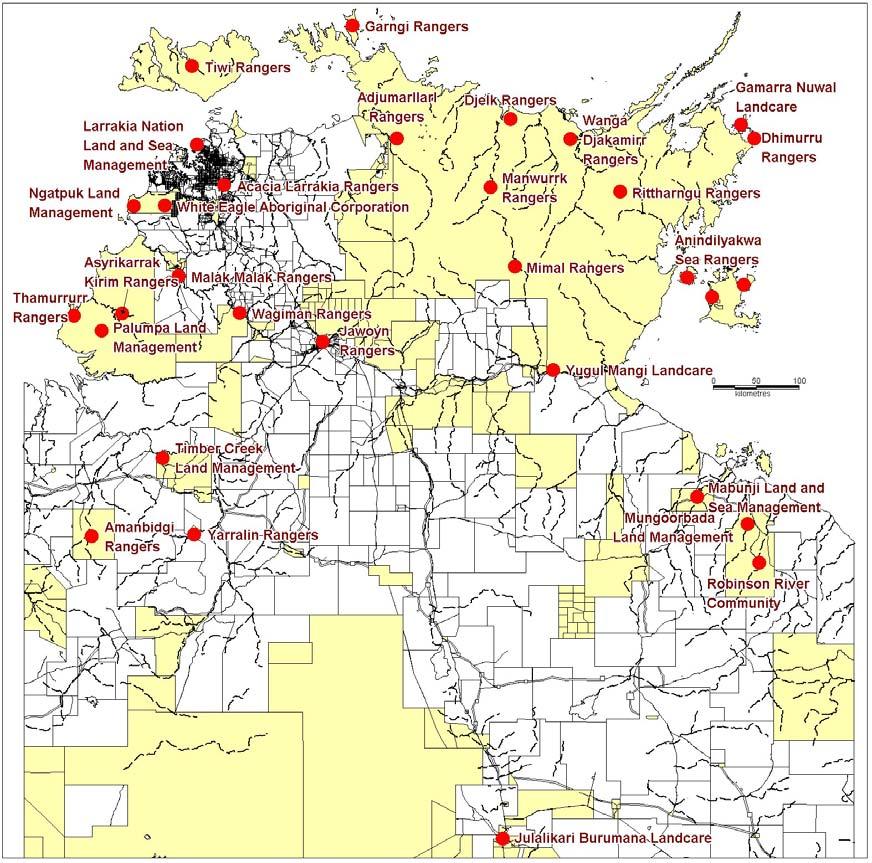 about 30 Aboriginal land and sea management agencies in the Northern Territory (see Figure 38).