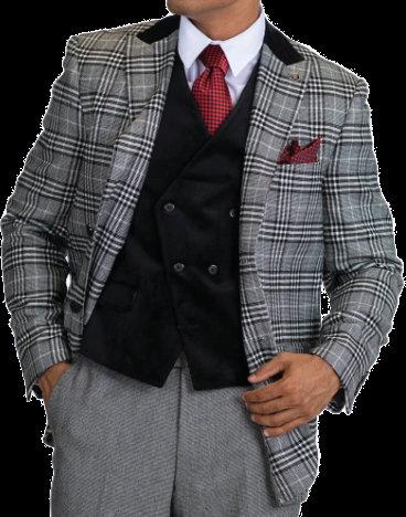 8132 Roy T Mix Jacket: Single Breasted, Two Button, Peak Lapel