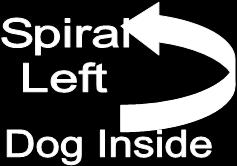 Spiral Left Dog Inside This exercise is performed around a set of three cones set in a straight line 5 feet apart.