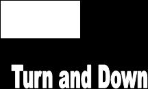 At the second sign, Turn and Down, the handler turns, faces the dog, and cues the dog to down. The dog must go directly into a down position without traveling forward or backward.