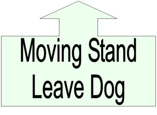 APDT Rally Obedience Rules and Guidelines p. 34 of 79 Chapter 5. Level 3 52. Moving Stand Leave Dog This exercise requires two signs.