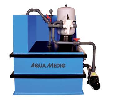 It is designed for use as a centralized filter system for food fish holding tanks and for aquaria up to 20,000 l (app. 5,277 gallons).