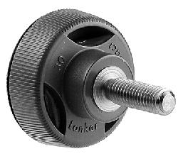 Knurled Screws Knurled Nuts Grooved Screws Lock Nuts with gl. threded stud Threded through hole, with rss nickle plted insert Mde of PA.6, nthrcite grey Mde of PA.