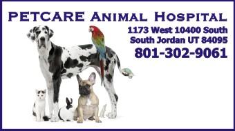 PETCARE Animal Hospital 1173 West 10400 South (South Jordan Parkway) South Jordan UT 84095 PH: 801-302-9061 FAX: 801-302-5417 Email: petcareanimalhospital@comcast.