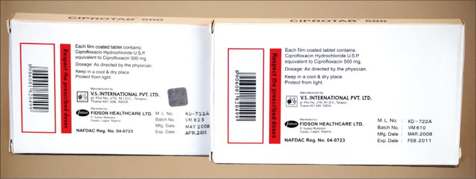 We should also address the problem of counterfeited drugs Packs bought at pharmacies in Lagos, Nigeria The only noticeable difference is that the real package has a hologram on the back (left).