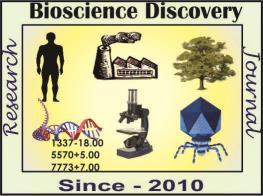 Bioscience Discovery, 9(1):01-07, Jan - 2018 RUT Printer and Publisher Print & Online, Open Access, Research Journal Available on http://jbsd.