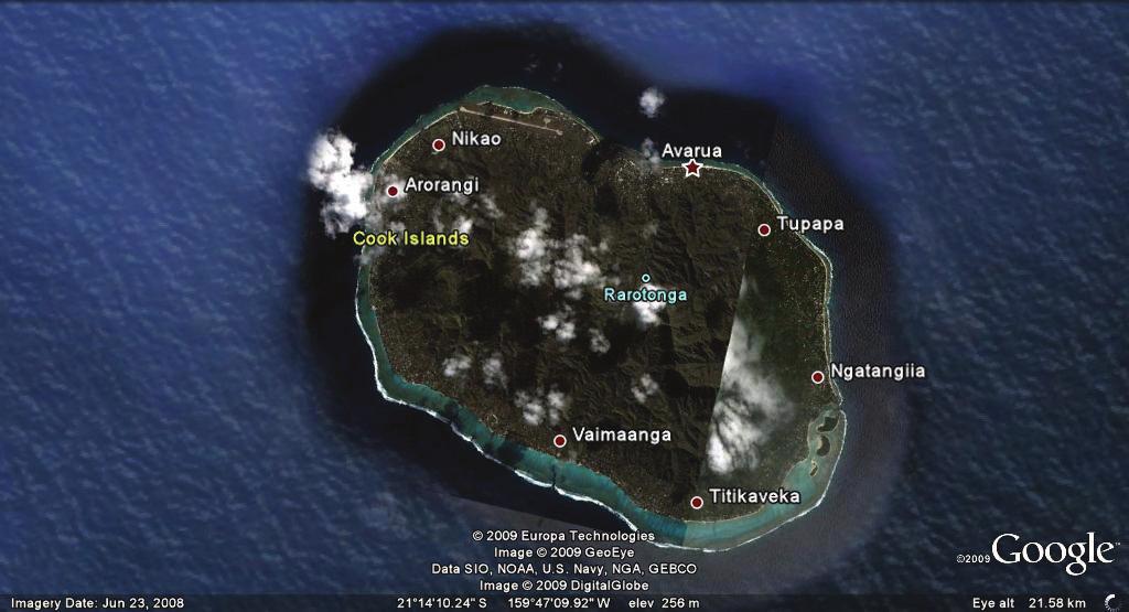 Fig. 1. Aerial view of Rarotonga.