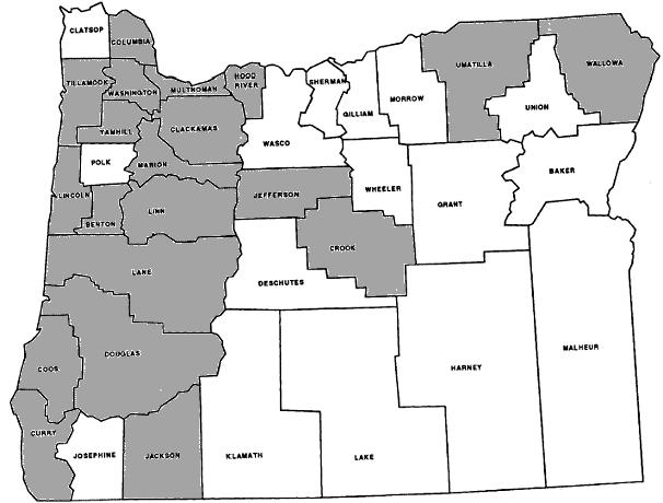Figure 3.6 Map of Oregon s Free Range Egg Farms by County.