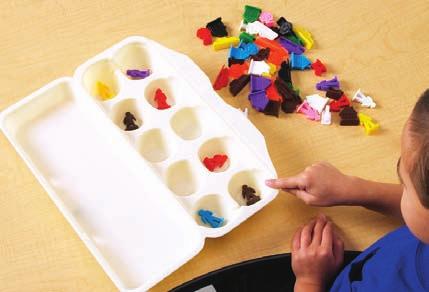 Have children use their sorting trays and people counters to show the number