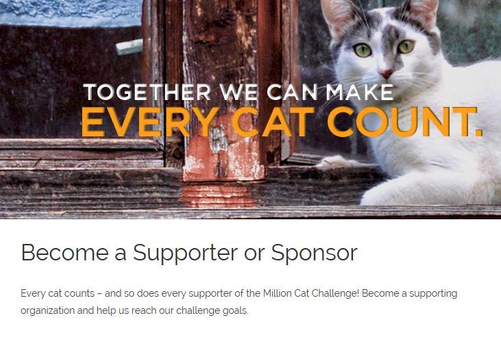Not a shelter? We need you too!!! http://www.millioncatchallenge.org/become-a-partner-or-sponsor/ What else can you do?