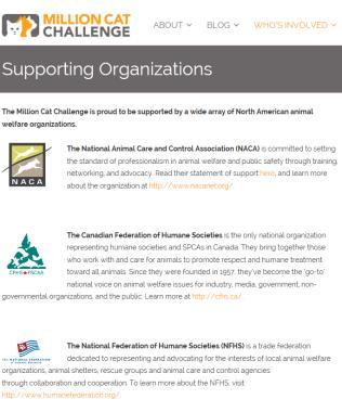 organizations NACA National Animal Care and Control association CFHS Canadian Federation of Humane NFHS Societies National Federation of ASPCA Humane Societies