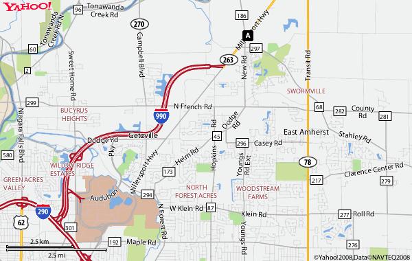 Directions to the site: From East, West or South: Take the I-90 to I-290 (Exit 50). Stay on I-290 West to I-990 (Exit 4). Take I- 990 North until it ends at Millersport Hwy. (Rt. 263).
