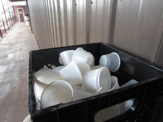 Empty food containers at