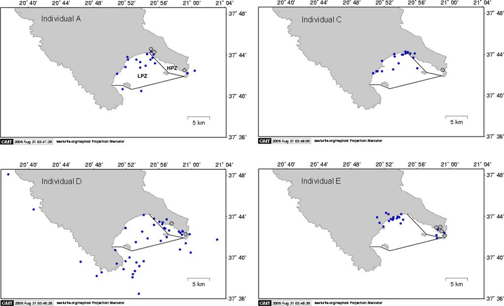 BIOLOGICAL CONSERVATION 137 (2007) 157 162 159 Table 1 Summary of satellite tracking six loggerhead sea turtles in the Bay of Laganas (Zakynthos, Greece) during the reproductive season: Body size