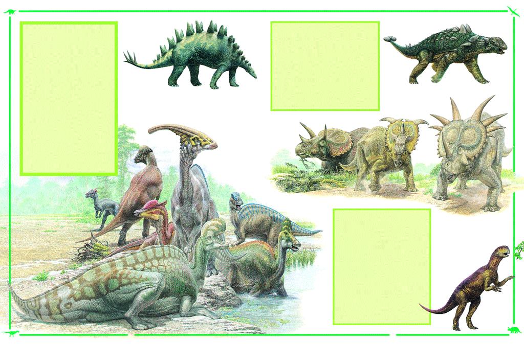 Crests, spikes, horns, clubs THE SECOND group of dinosaurs was the bird-hipped dinosaurs (see page 4). They had backwardslanting pubic bones. All bird-hipped dinosaurs were plant-eaters.