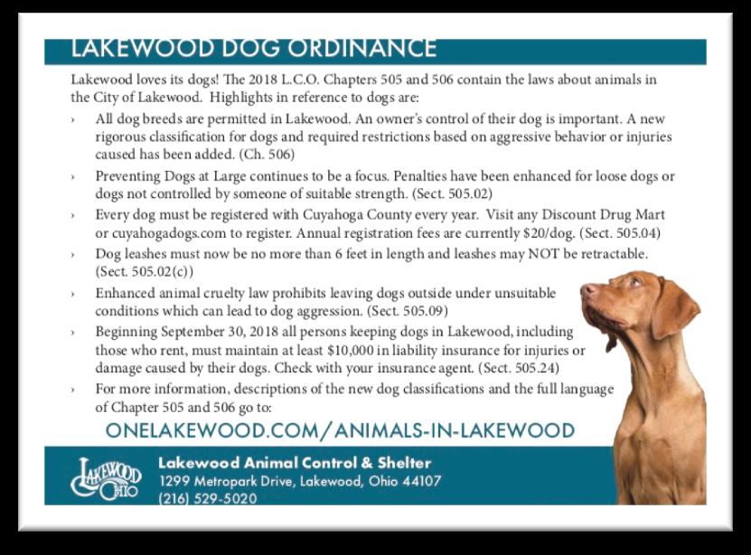 Created a Proposal for Free Spay and Neuter Program in Lakewood making spay/neuter services available to low-income Lakewood dog owners on government