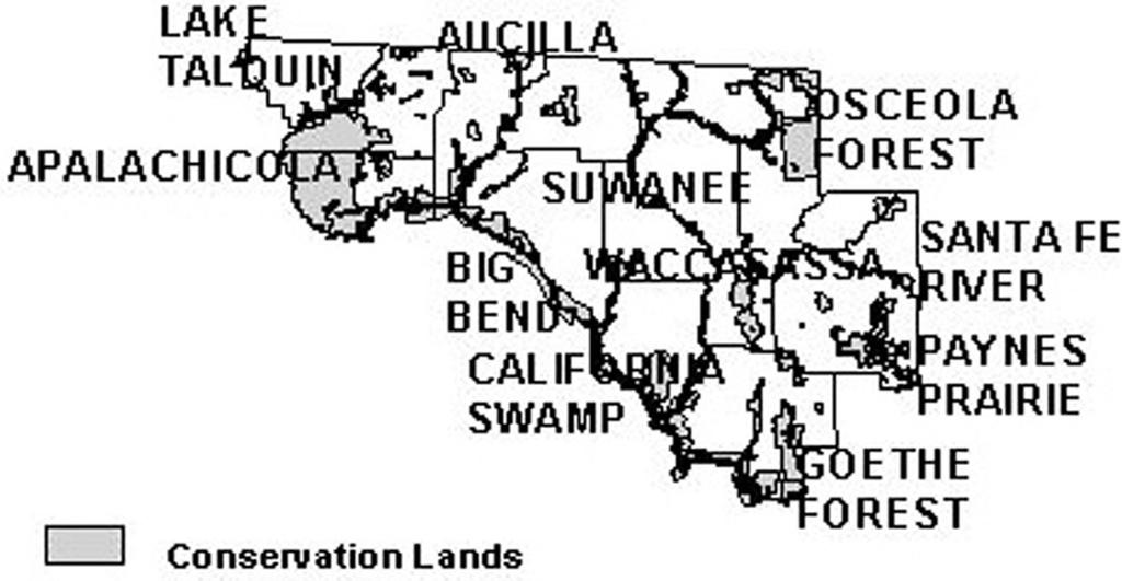 Florida's Environment - North Central Region 2 160,000 acres of coastline from Tarpon Springs to Apalachee Bay.