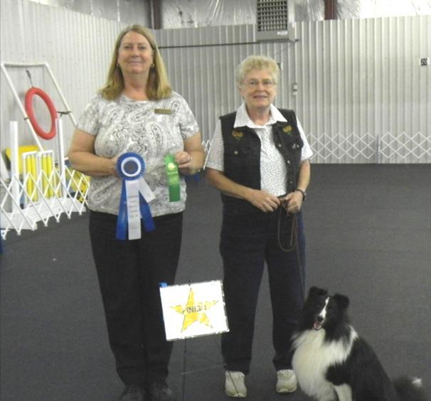 This is a picture of my Shetland Sheepdog Toby finishing his Rally Novice Title at the  His full name is Janremlo