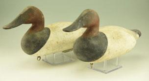 Hen and Drake wooden keel with lead weight and decoy