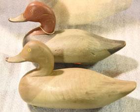 Unsigned Madison Mitchell Canvasback Decoys Hen & Drake.